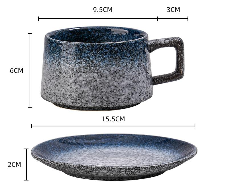 V888-ELOSUNG25522-202504281335-00 Vintage Ceramic Coffee Cup and Saucer Set - Elegant Afternoon Tea Set(Daisy Blue) - Image 1