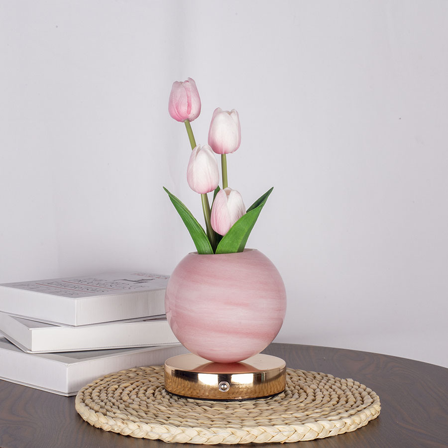 V888-ELOSUNG25598-202504291527-00 Pink Tulip Night Light - Floral Table Lamp for Bedroom Ambiance - Image 1