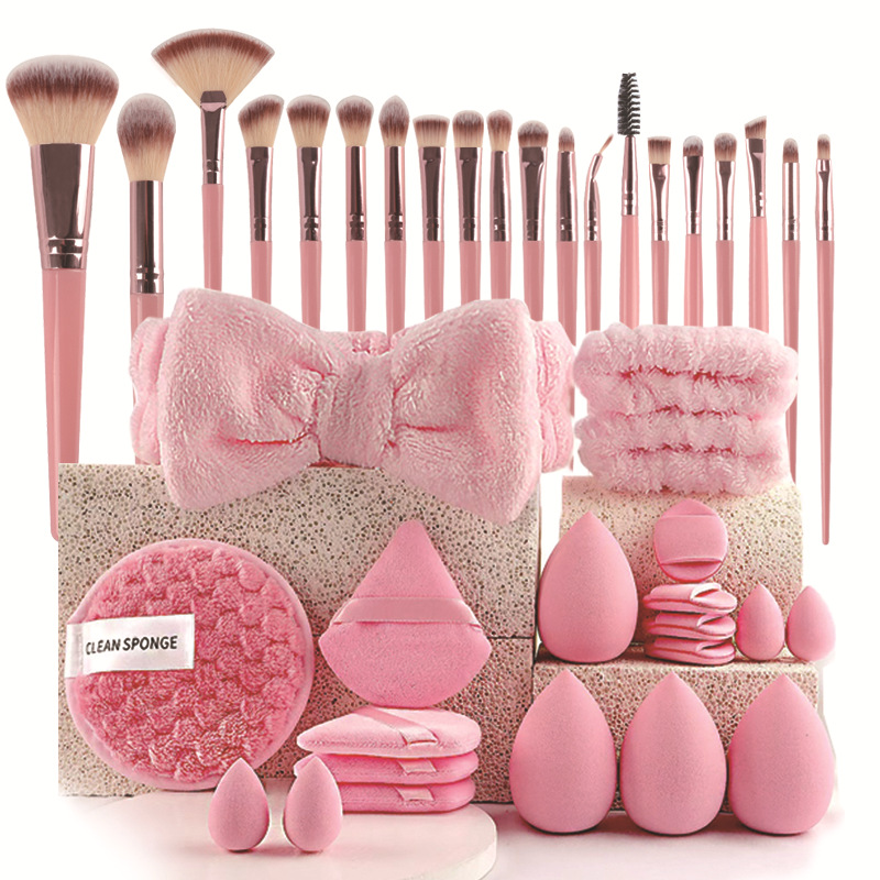 V888-ELOSUNG25661-202505081717-00 40-Piece Ultimate Beauty Tool Kit for Face Cleansing and Makeup(pink) - Image 1