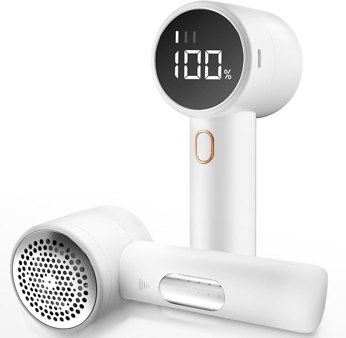 V888-ELOSUNG25695-202505081732-00 Rechargeable Electric Lint Remover with LED Display - 3 Speed Levels, USB-C Charging, 2600mAh Battery(white) - Image 1