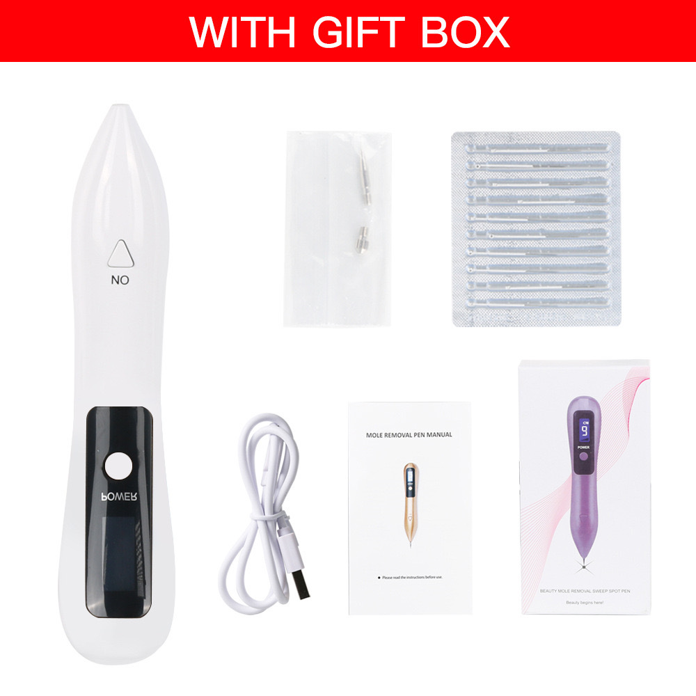 V888-ELOSUNG25857-202505151742-00 Professional 9-Level Skin Tag & Mole Remover Pen - USB Rechargeable with LED Display & Multiple Needles(white) - Image 1