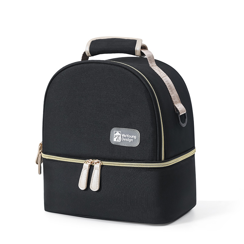 V888-ELOSUNG25875-202505151718-00 Versatile Insulated Breast Milk Cooler & Lunch Backpack - Waterproof, Multi-Carry Options(Pure black) - Image 1