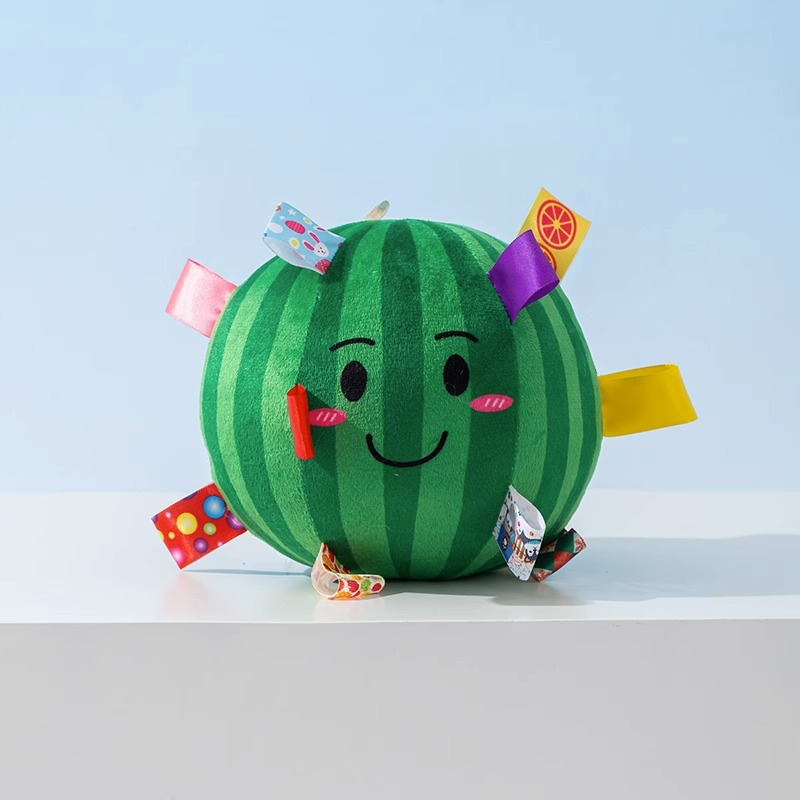 V888-ELOSUNG25933-202505151617-00 Durable Dog Training Interactive Ball with Sensory Tags(Dark green watermelon) - Image 1