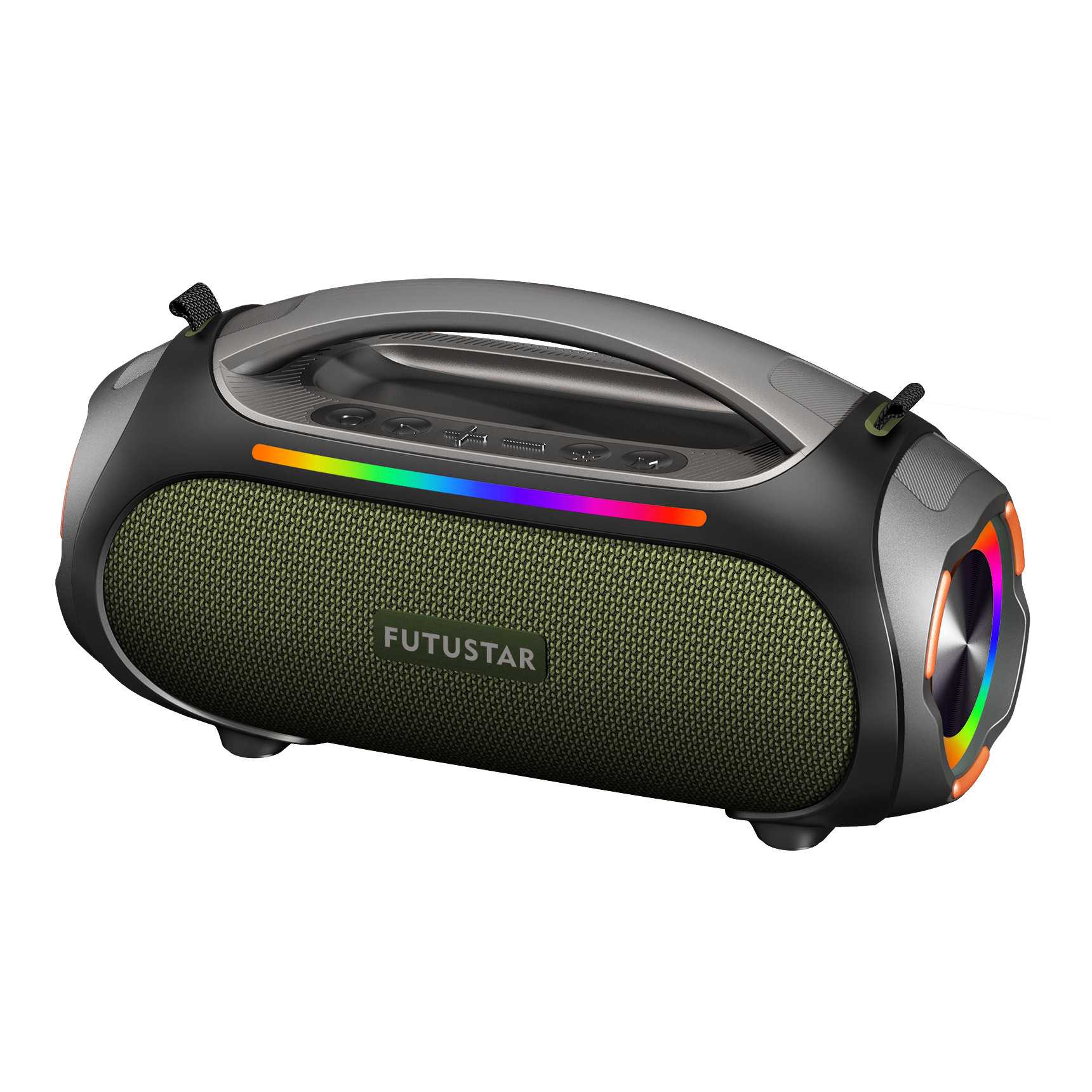 V888-ELOSUNG25966-202505191221-00 Portable Bluetooth 5.3 Speaker - 60W Powerful Sound, RGB Lights, Multiple Inputs(Green) - Image 1