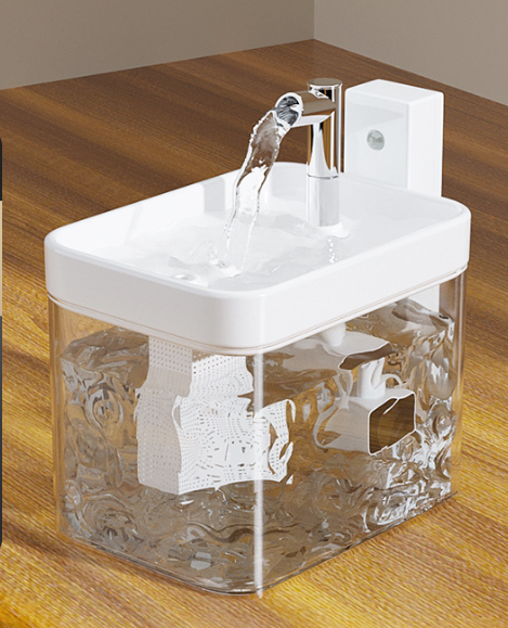 V888-ELOSUNG26006-202504141442-00 White Wireless Sensor Pet Water Fountain - 1.5L Automatic Filtered Dispenser - Image 1