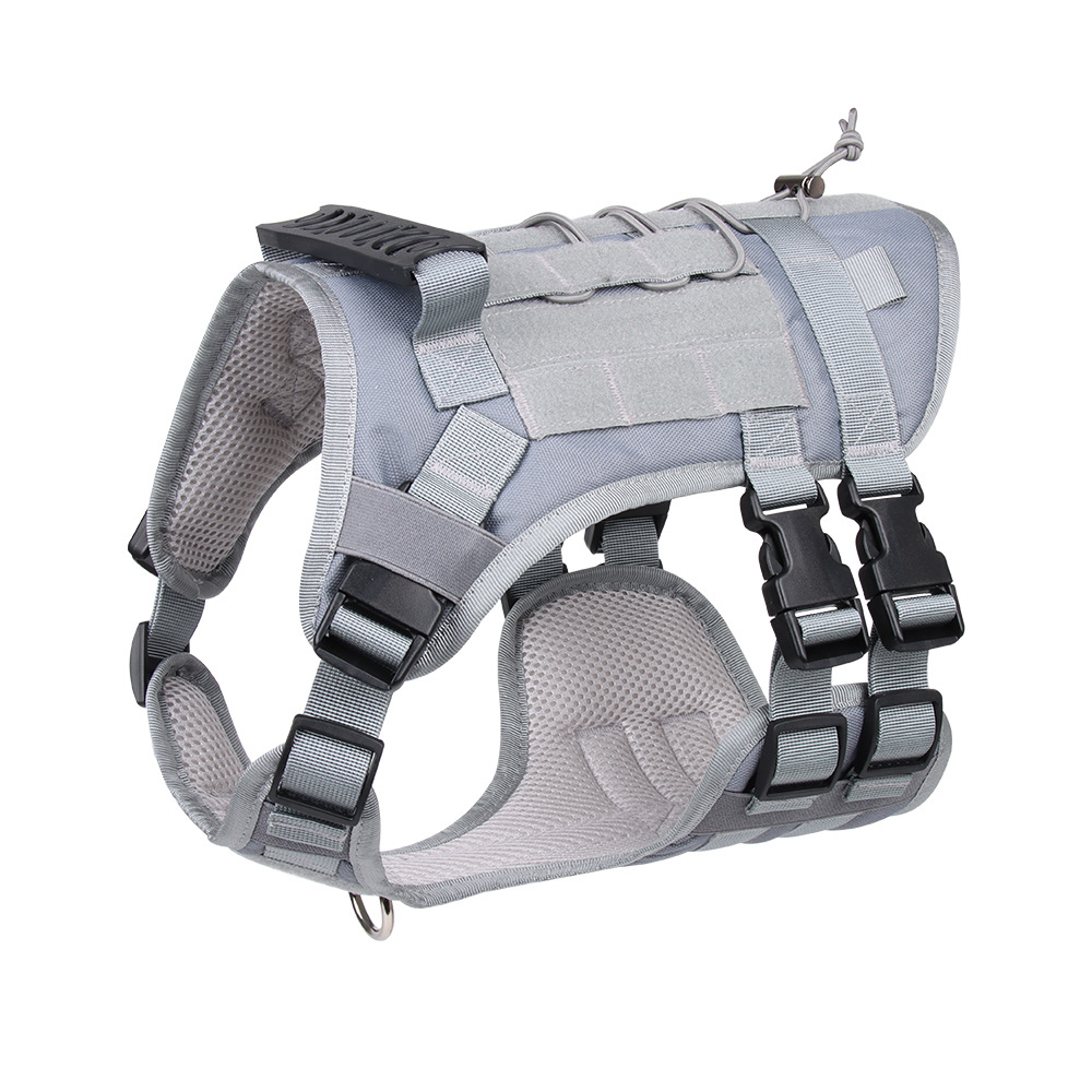 V888-ELOSUNG26028-202504141525-00 Gray Tactical Dog Training Harness - Adjustable Vest for Training and Walking - L - Image 1