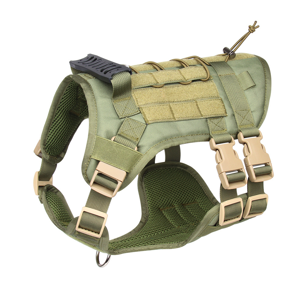 V888-ELOSUNG26031-202504141525-00 Green Tactical Dog Training Harness - Adjustable Vest for Training and Walking - L - Image 1