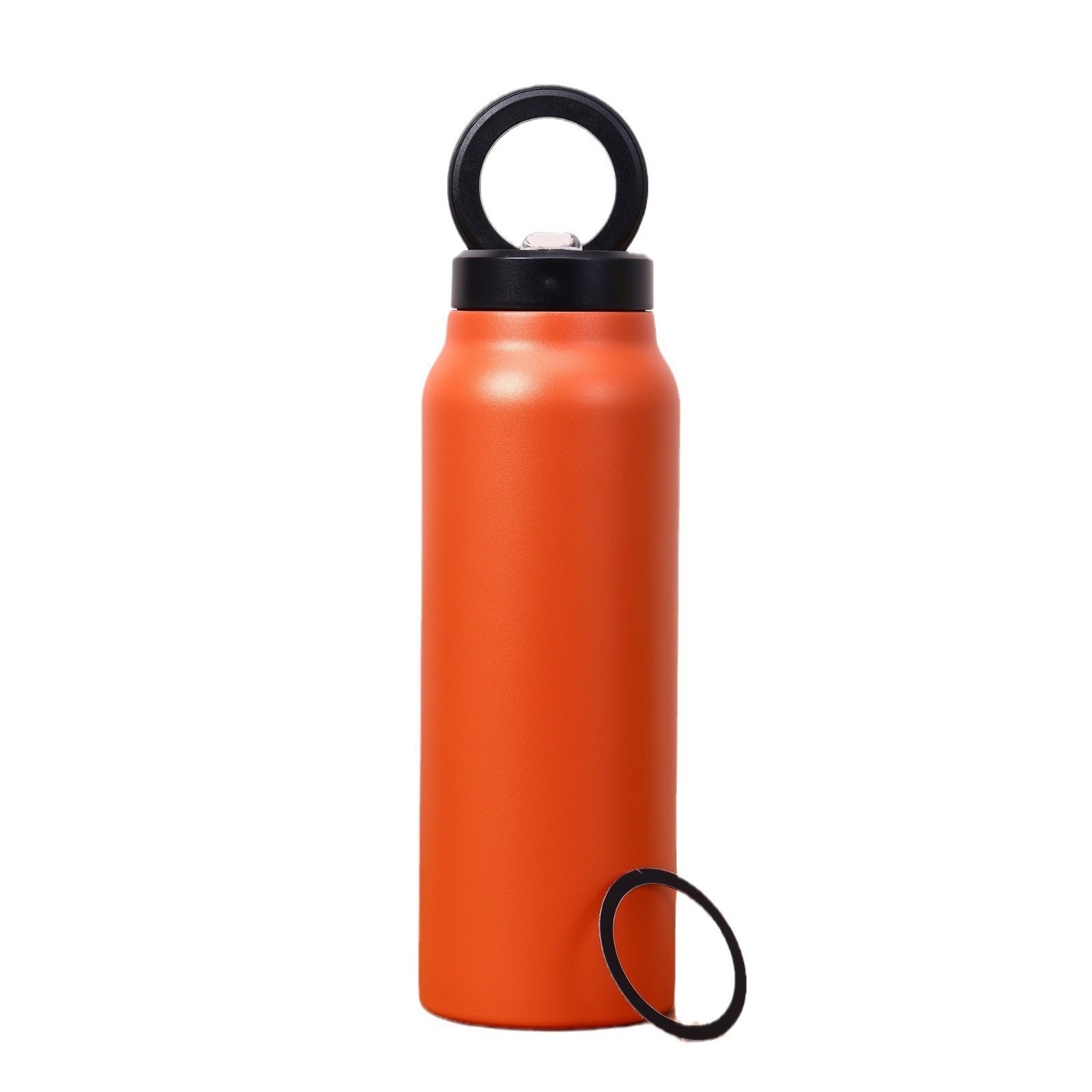 V888-ELOSUNG26404-202504281326-00 Stainless Steel Insulated Water Bottle with Integrated Magnetic Phone Stand - Orange (24oz) - Image 1