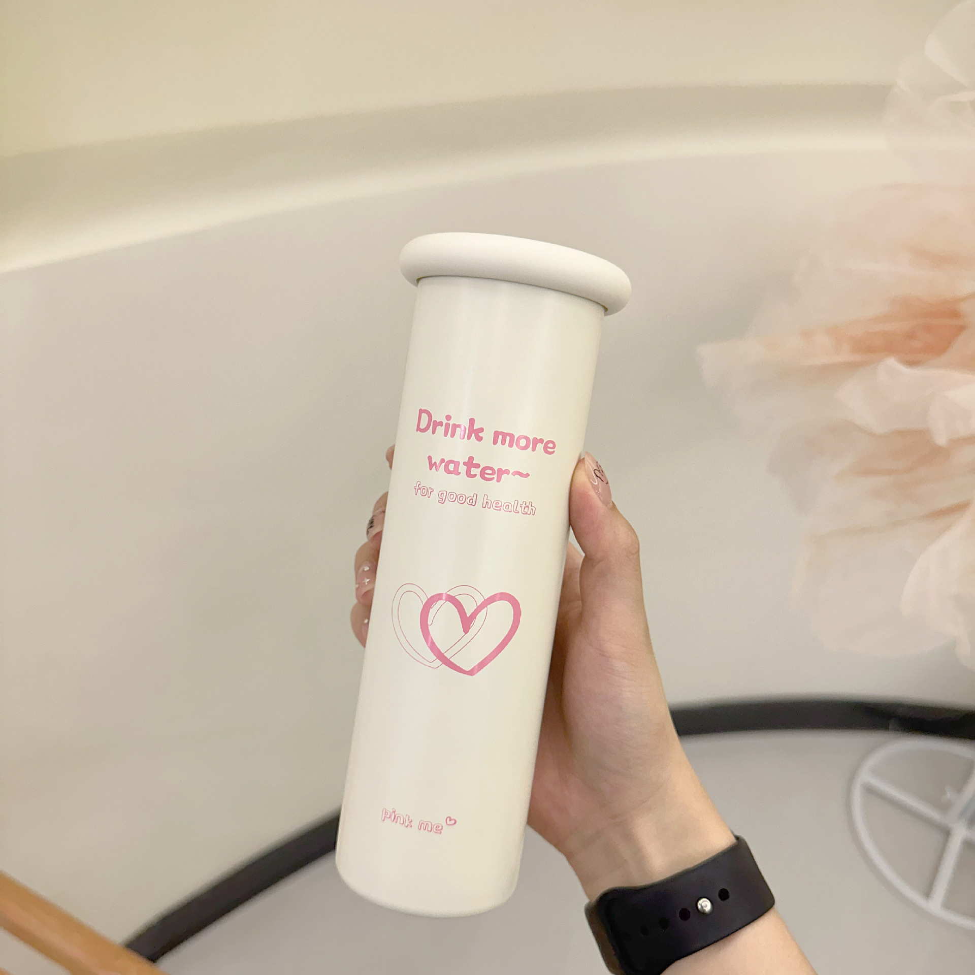 V888-ELOSUNG26416-202504281343-00 Mini Insulated Coffee Cup - 316 Stainless Steel, Portable & Stylish - Pink love (300ml) - Image 1