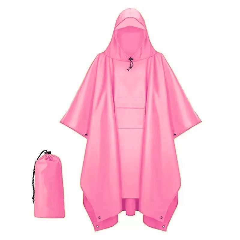 V888-ELOSUNG26452-202504281500-00 Pink Portable Outdoor Camping Poncho - Can be used as Raincoat, Tarp, Ground Cover - Image 1