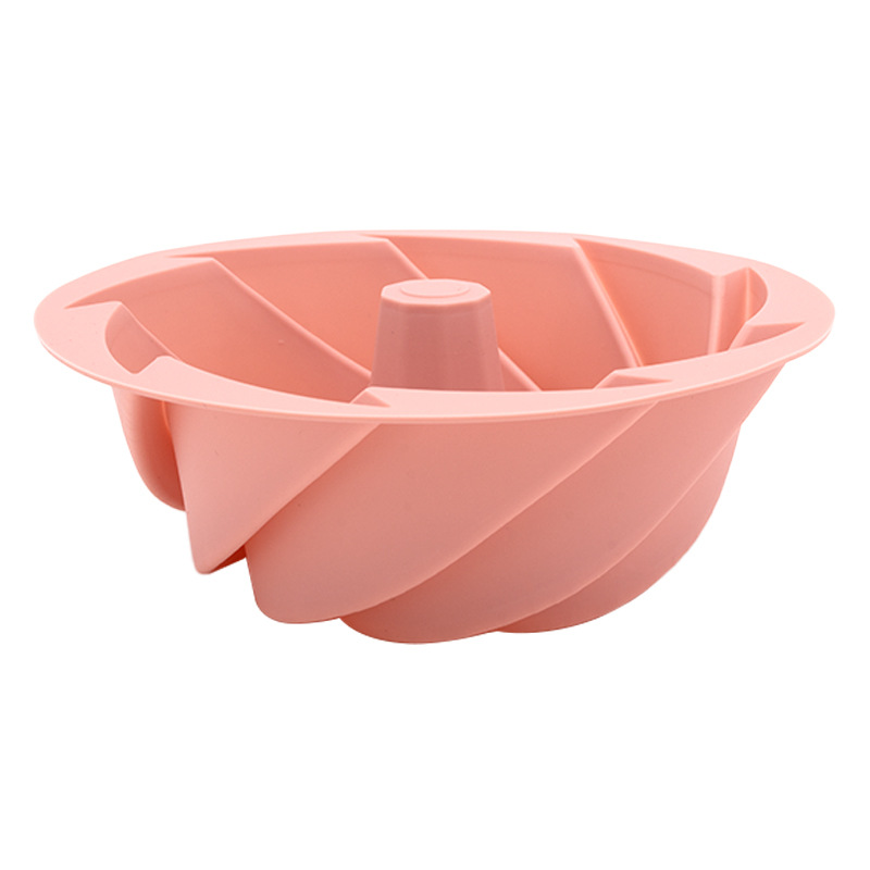 V888-ELOSUNG26672-202505131916-00 Pink Non-Stick Silicone Cyclone Cake Pan Set (10 Molds) - Perfect for Desserts - Image 1