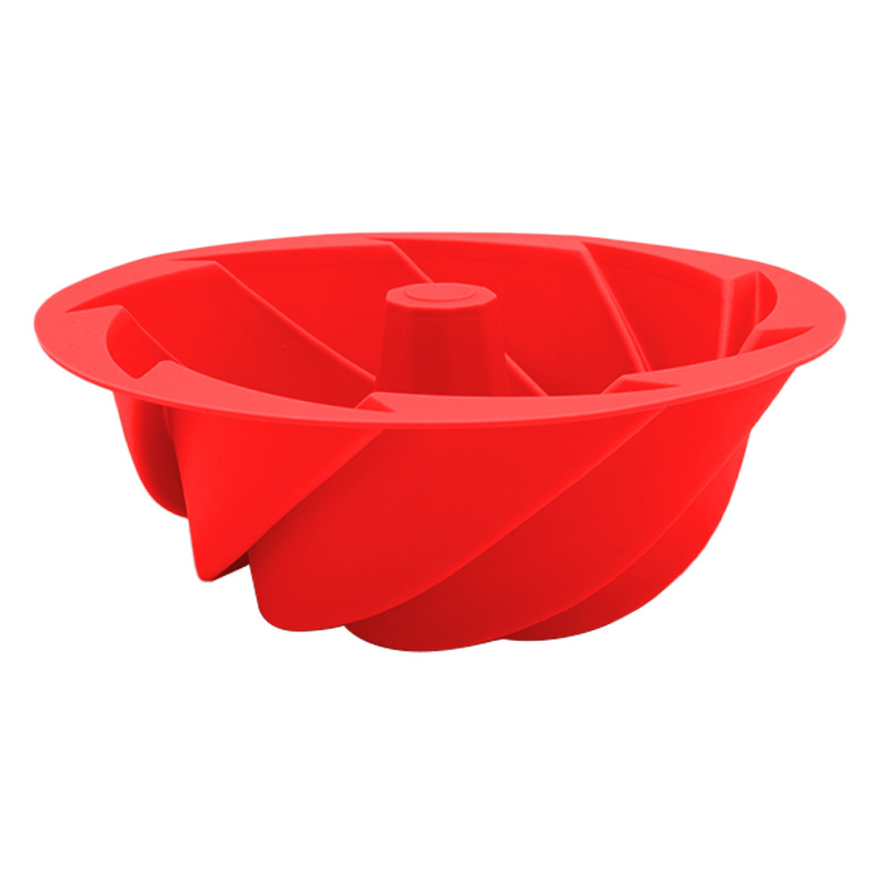 V888-ELOSUNG26674-202505131917-00 Red Non-Stick Silicone Cyclone Cake Pan Set (10 Molds) - Perfect for Desserts - Image 1