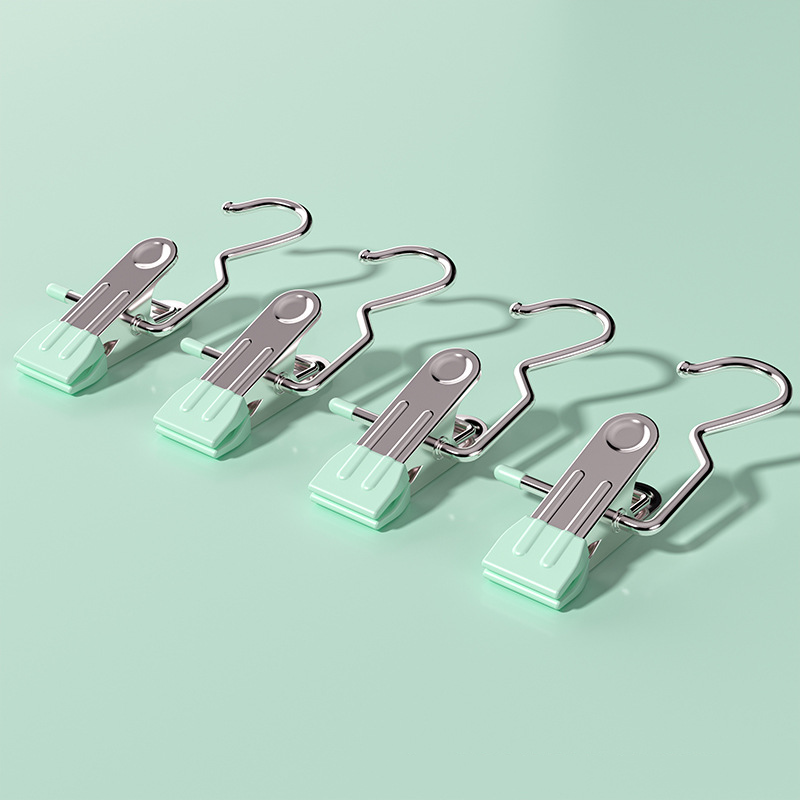 V888-ELOSUNG26683-202505131935-00 Light green Stainless Steel Hanging Clips (35 PCS) - Strong Grip for Pants, Hats, Socks, Laundry - Image 1