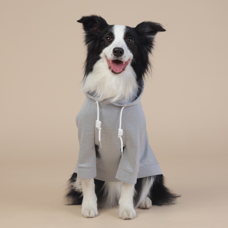 V888-ELOSUNG26814-202505151705-00 Grey Classic Dog Sweatshirt with Hood & Drawstrings - For Large Dogs (Size : 4XL) - Image 1