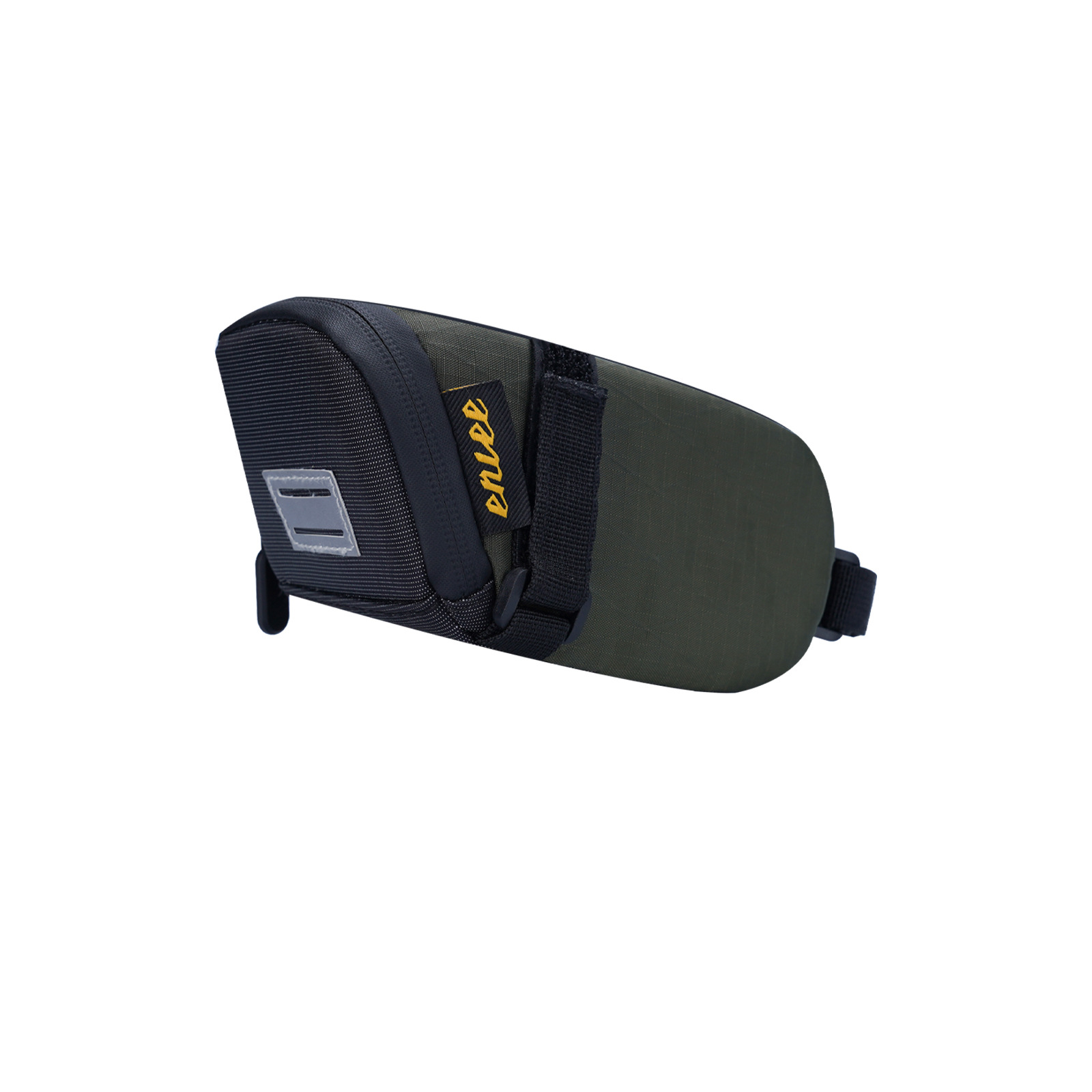 V888-ELOSUNG27019-202504211135-00 Green And Black Water-Resistant Bicycle Saddle Bag - 1.3L Reflective Seat Pack for Road & Mountain Bikes - Image 1