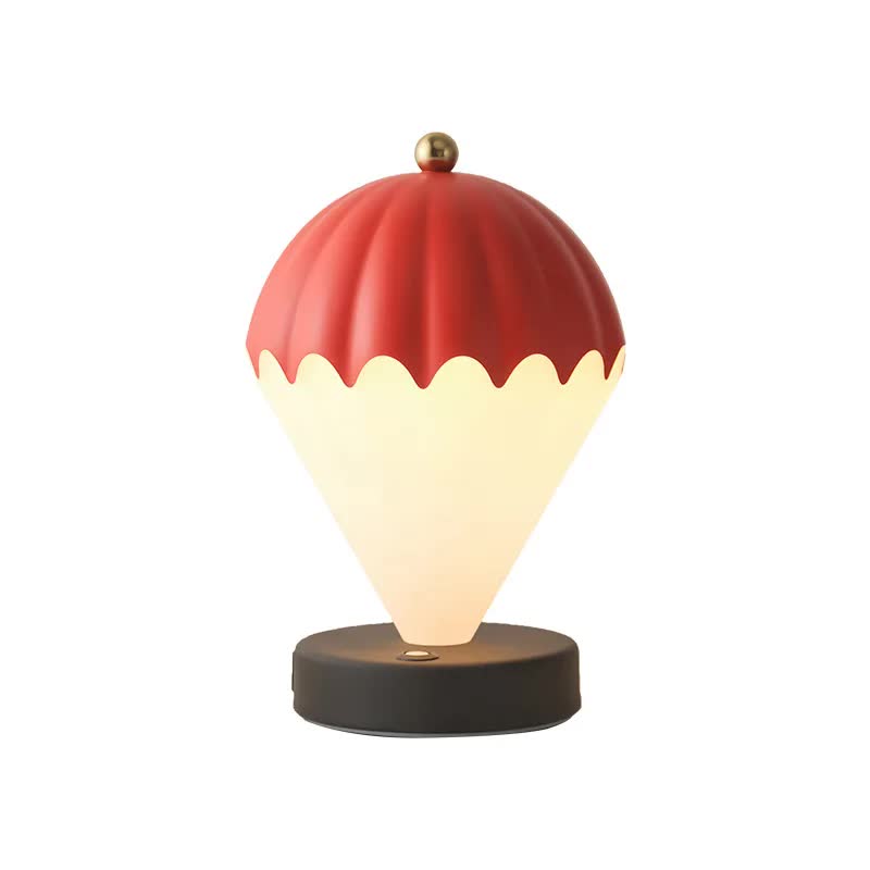 V888-ELOSUNG27031-202504211221-00 Red Rechargeable Hot Air Balloon LED Touch Lamp - 3-Color Nordic Style Desk Light - Image 1