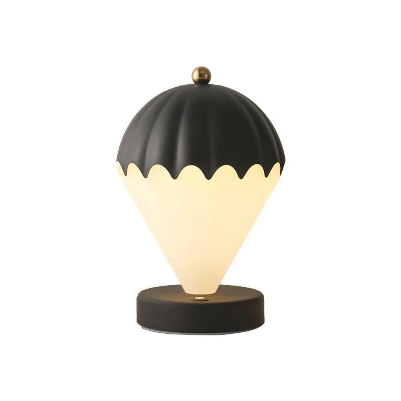 V888-ELOSUNG27032-202504211221-00 Black Rechargeable Hot Air Balloon LED Touch Lamp - 3-Color Nordic Style Desk Light - Image 1