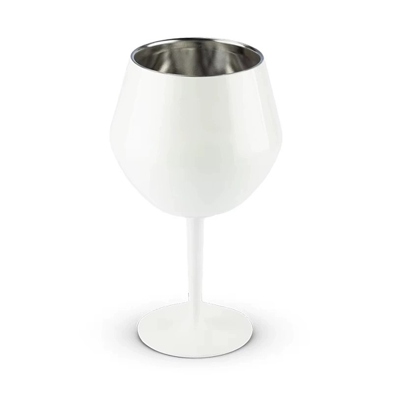 V888-ELOSUNG27233-202504281331-00 2 Pcs White Detachable Stainless Steel Wine Glass - 14oz (420ml) Portable Stemmed Goblet for Outdoors & Travel - Image 1