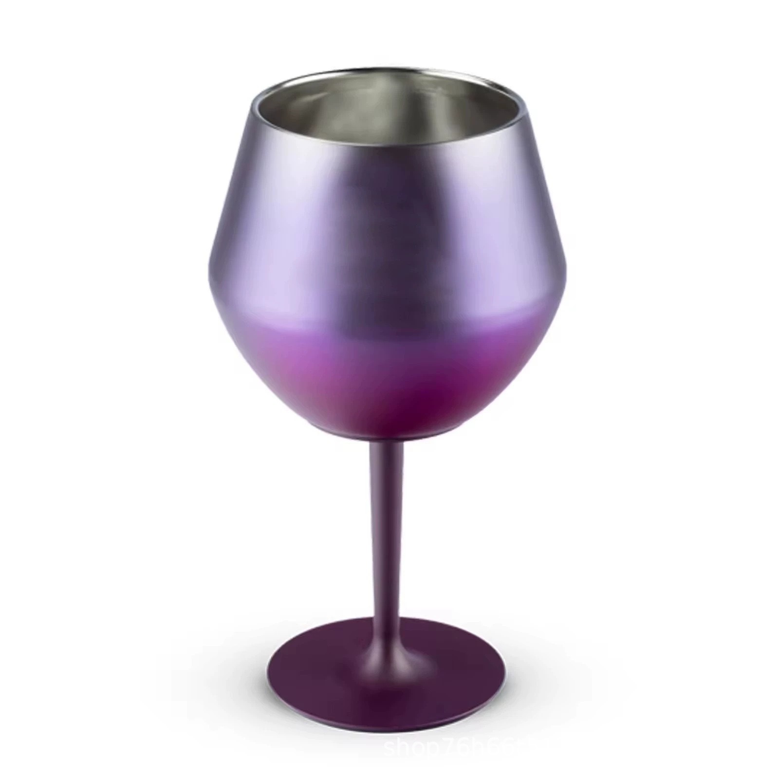 V888-ELOSUNG27235-202504281332-00 2 Pcs Purple Detachable Stainless Steel Wine Glass - 14oz (420ml) Portable Stemmed Goblet for Outdoors & Travel - Image 1