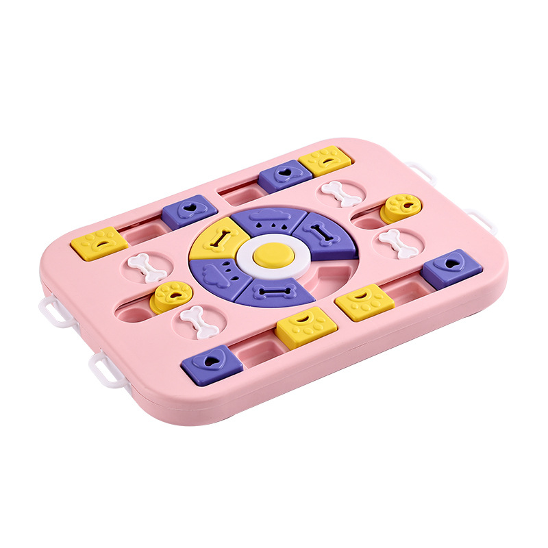 V888-ELOSUNG27300-202504291545-00 Pink Advanced Interactive Dog Puzzle Toy - Multi-Mechanism Treat Dispensing Slow Feeder for Mental Enrichment - Image 1
