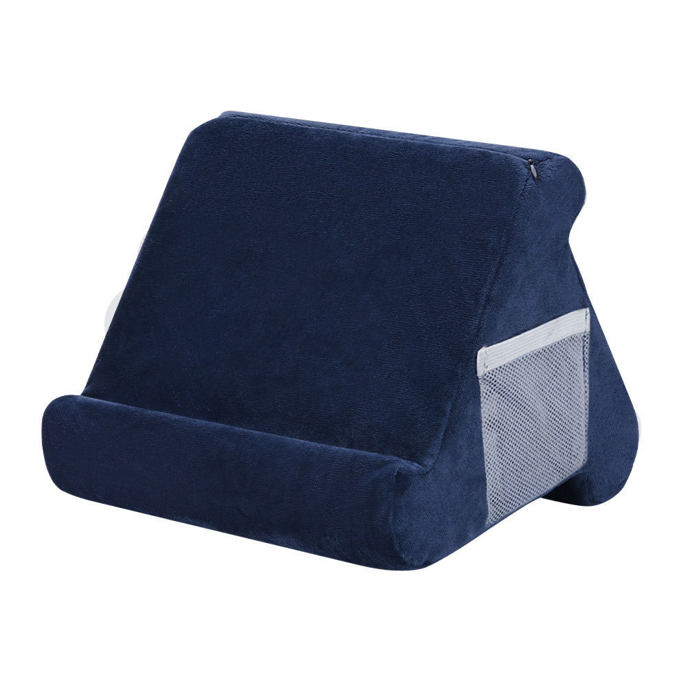 V888-ELOSUNG27496-202505131823-00 Dark Blue Soft Multi-Angle Tablet Pillow Stand - Comfy Reading & Viewing Holder for iPads, Books, eReaders - Image 1