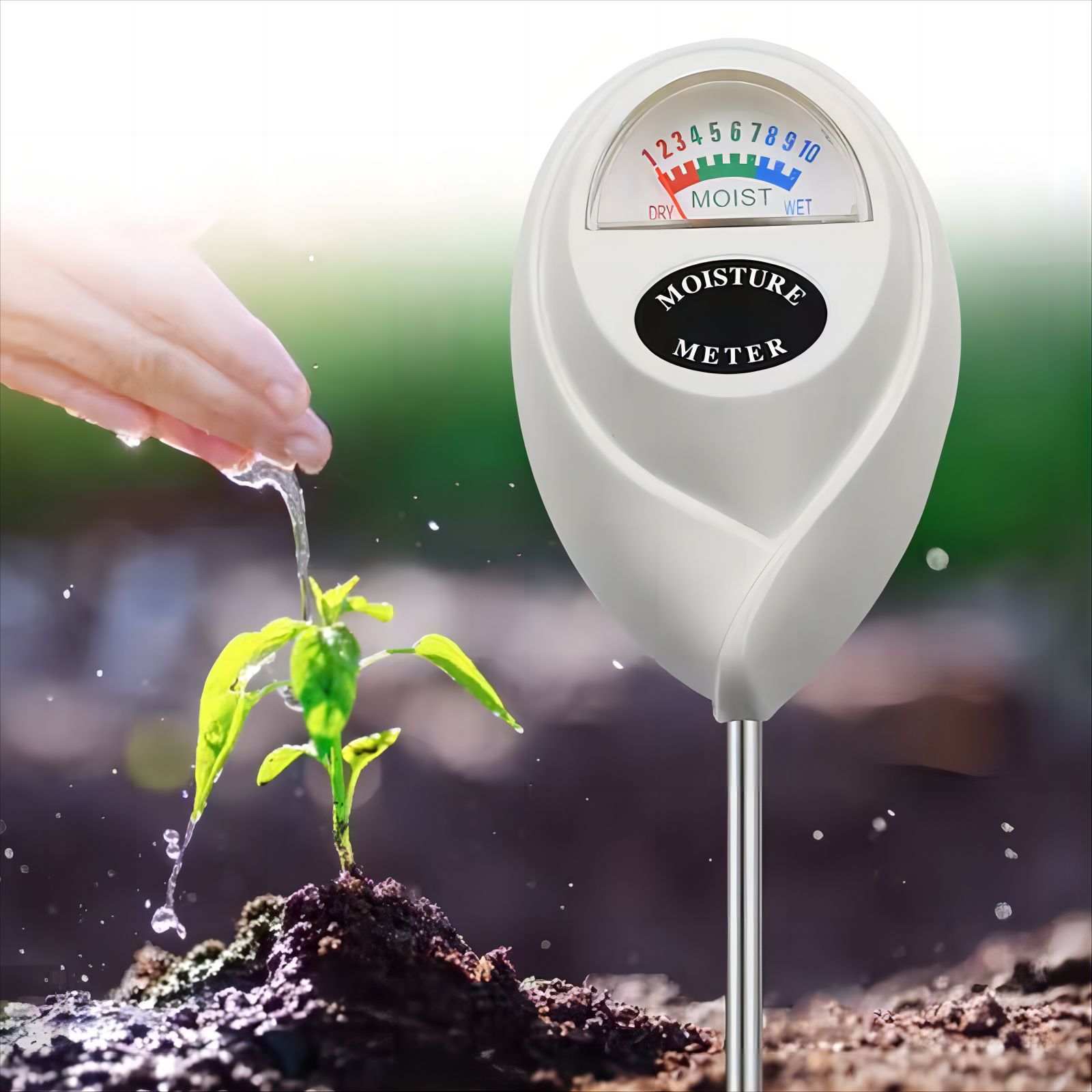 V888-ELOSUNG27871-202505231205-00 2 Pcs White Soil Moisture Meter - Accurate Plant Water Monitor for Garden & Potted Plants, No Batteries Needed - Image 1