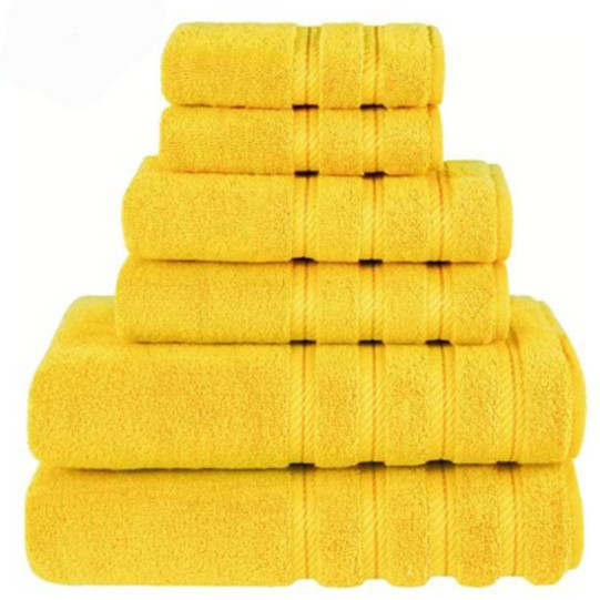 V888-ELOSUNG27920-202505231231-00 Yellow Luxury 6-Piece Combed Cotton Towel Bale Set - Ultra Soft & Absorbent Bath, Hand, Face Towels - Image 1