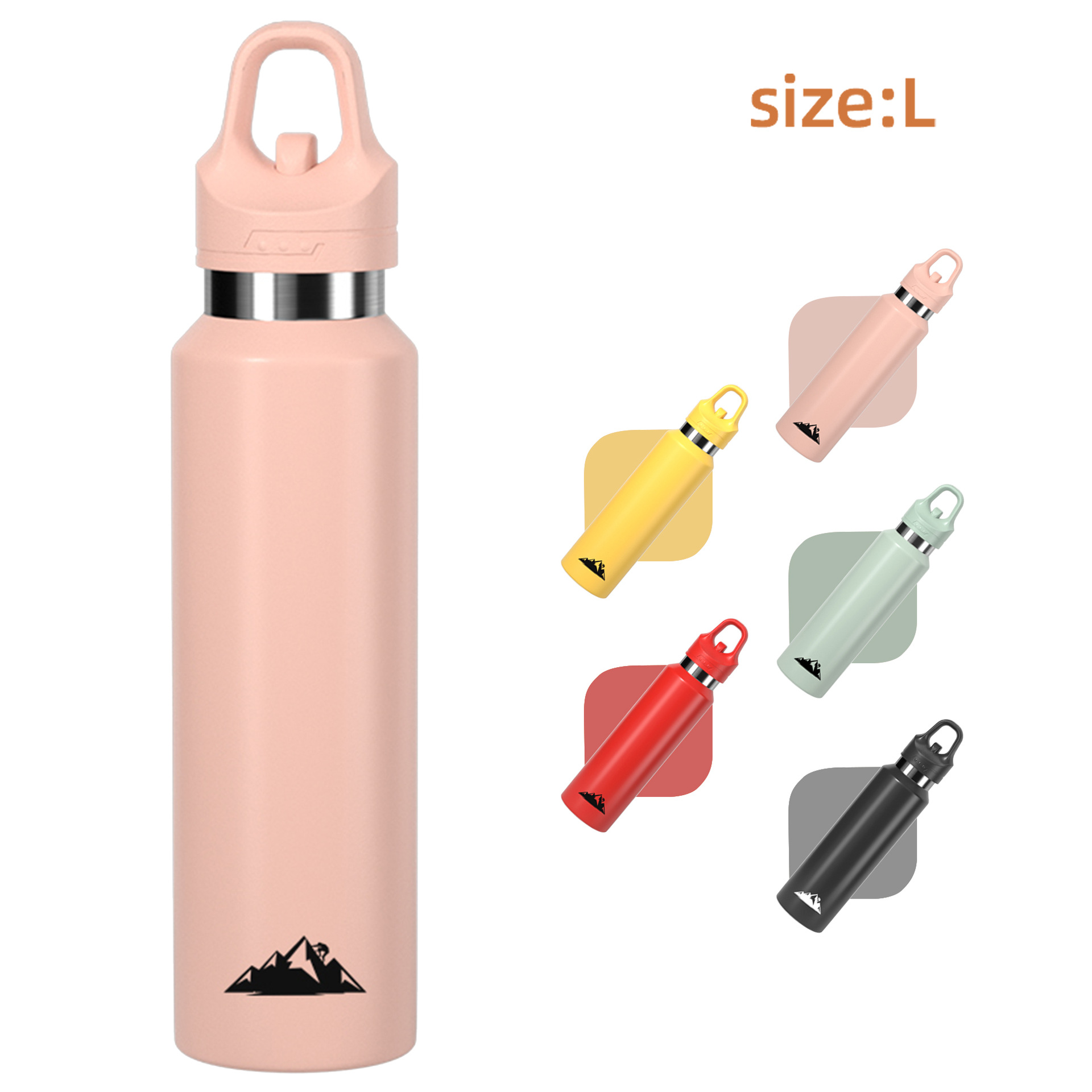 V888-ELOSUNG27936-202505231307-00 Pink 680ml Insulated Stainless Steel Water Bottle - Leakproof One-Click Lid Thermal Flask for Hot & Cold Drinks - Image 1