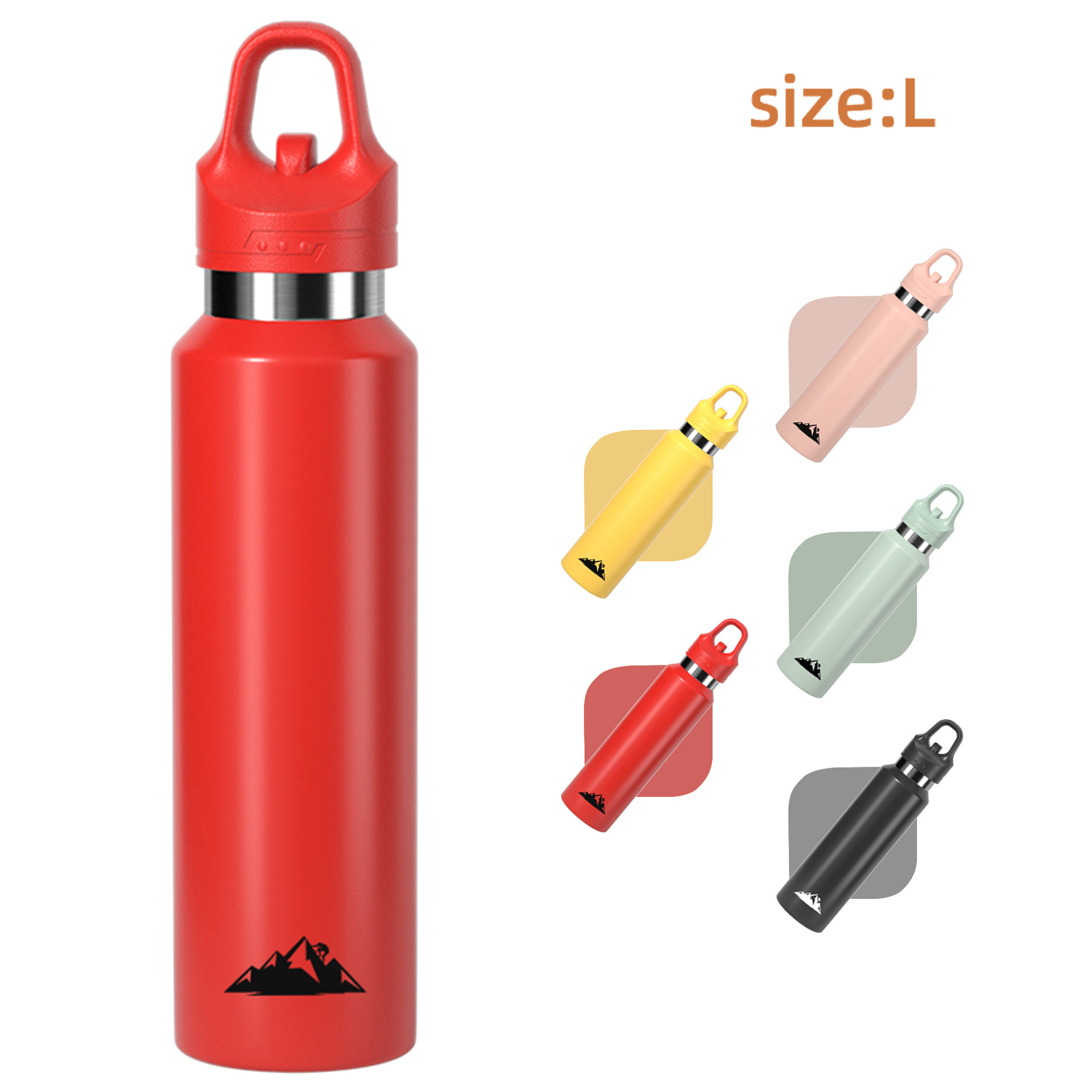V888-ELOSUNG27939-202505231308-00 Red 680ml Insulated Stainless Steel Water Bottle - Leakproof One-Click Lid Thermal Flask for Hot & Cold Drinks - Image 1