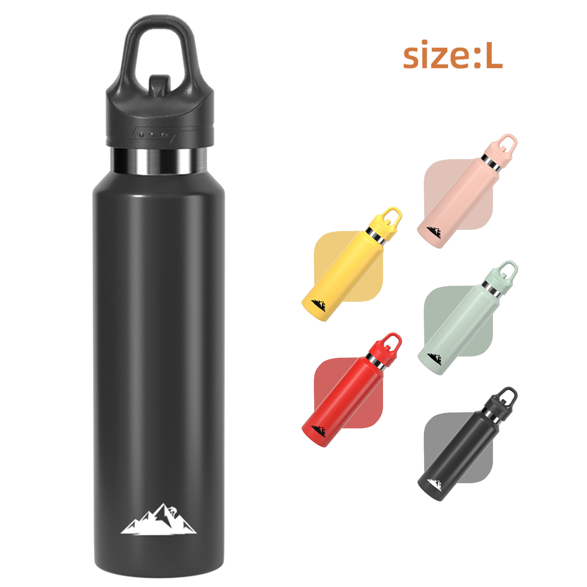 V888-ELOSUNG27940-202505231310-00 Black 680ml Insulated Stainless Steel Water Bottle - Leakproof One-Click Lid Thermal Flask for Hot & Cold Drinks - Image 1