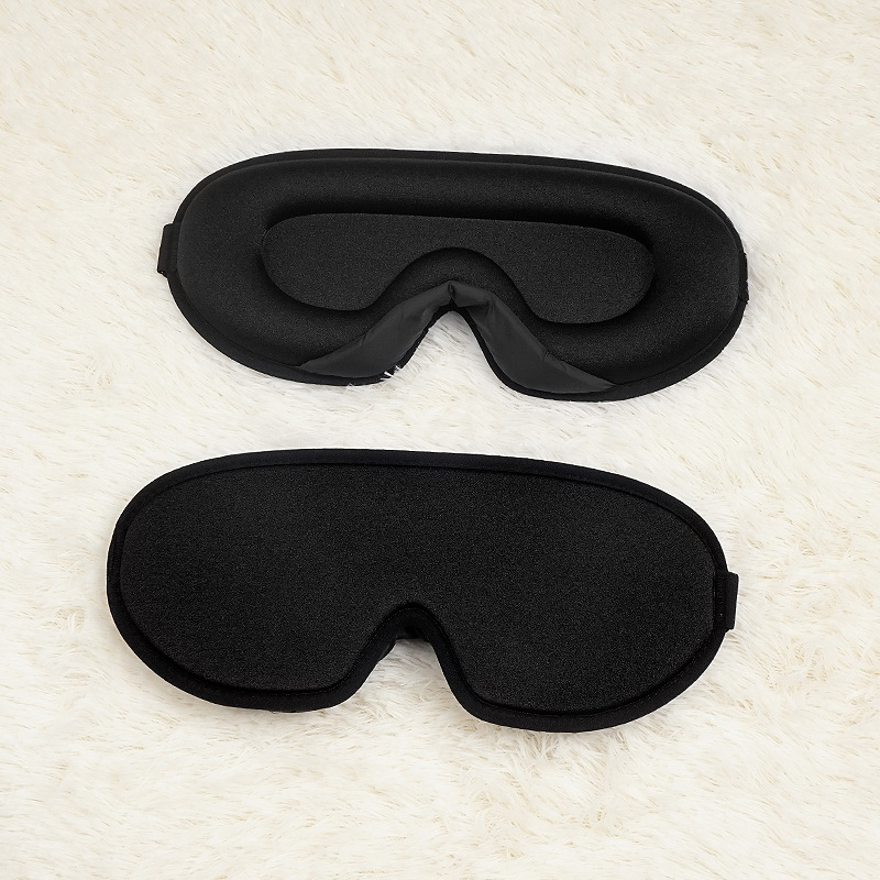 V888-ELOSUNG28043-202504281606-00 Black Set of 2 3D Contoured Sleep Eye Masks - Total Blackout Memory Foam Blindfold with Lycra - Image 1