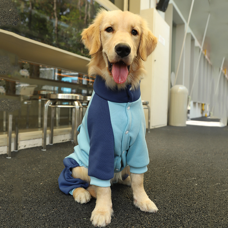 V888-ELOSUNG28658-202505191211-00 5XL Recommended 40-50 Pounds Blue Autumn-Winter Dog Hoodie for Medium to Large Breeds - Golden Retriever & Labrador - Image 1