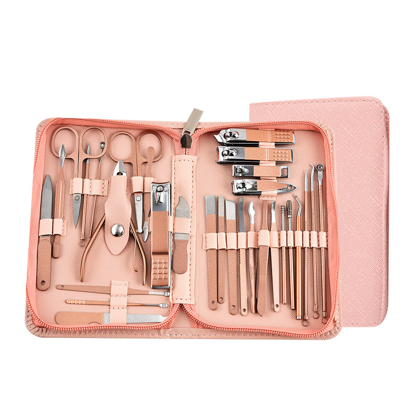 V888-ELOSUNG29025-202505191244-00 30-Piece Professional Manicure & Pedicure Set,Stainless Steel Grooming Kit(Rose Gold) - Image 1