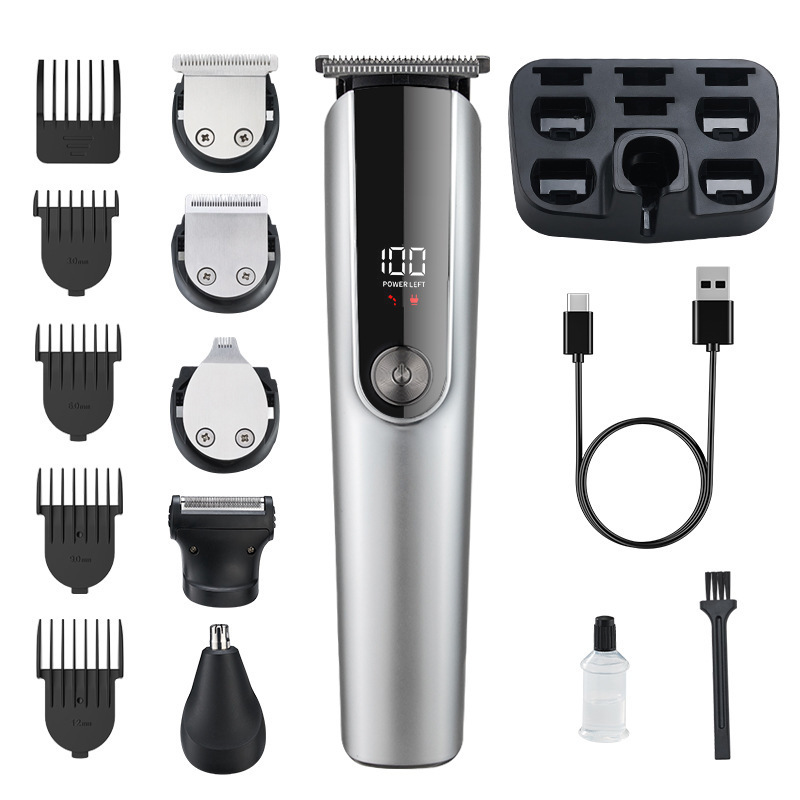V888-ELOSUNG29163-202505231115-00 5-in-1 Professional Men's Grooming Kit - Cordless Hair Clipper, Beard Trimmer(Silver) - Image 1