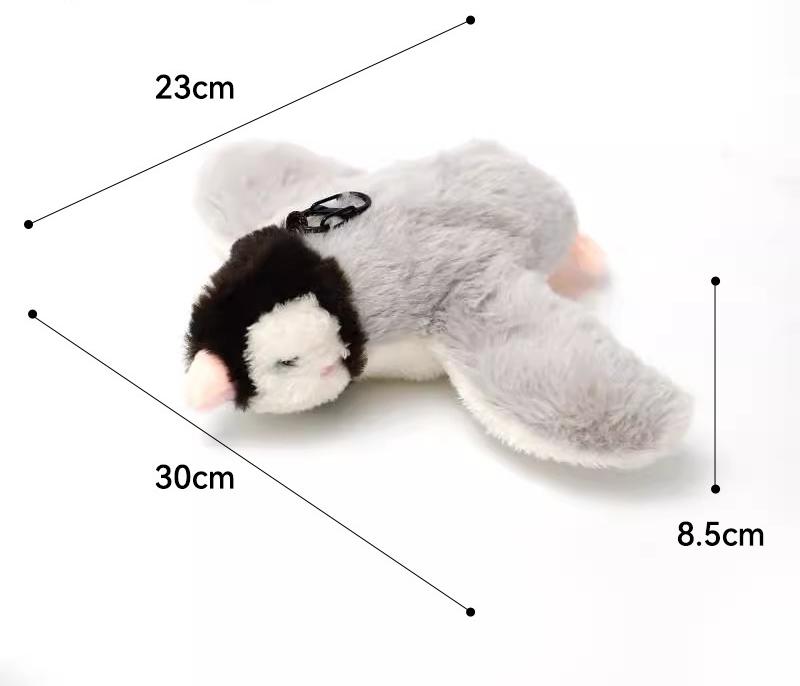 V888-ELOSUNG29178-202505231126-00 Interactive Flapping Wing Bird Toy for Cats & Dogs,Motion Activated with Sound(Milo Gray Penguin) - Image 1