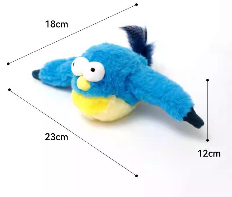 V888-ELOSUNG29180-202505231127-00 Interactive Flapping Wing Bird Toy for Cats & Dogs,Motion Activated with Sound(Bondi Blue Bird) - Image 1