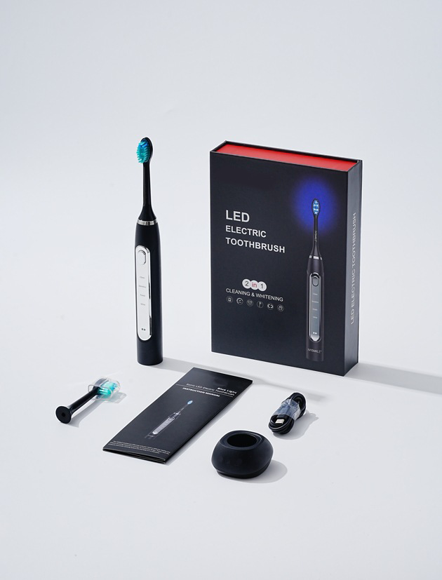 V888-ELOSUNG29204-202505231317-00 LED Sonic Electric Toothbrush - 2-in-1 Cleaning & Whitening, 4 Modes(black) - Image 1
