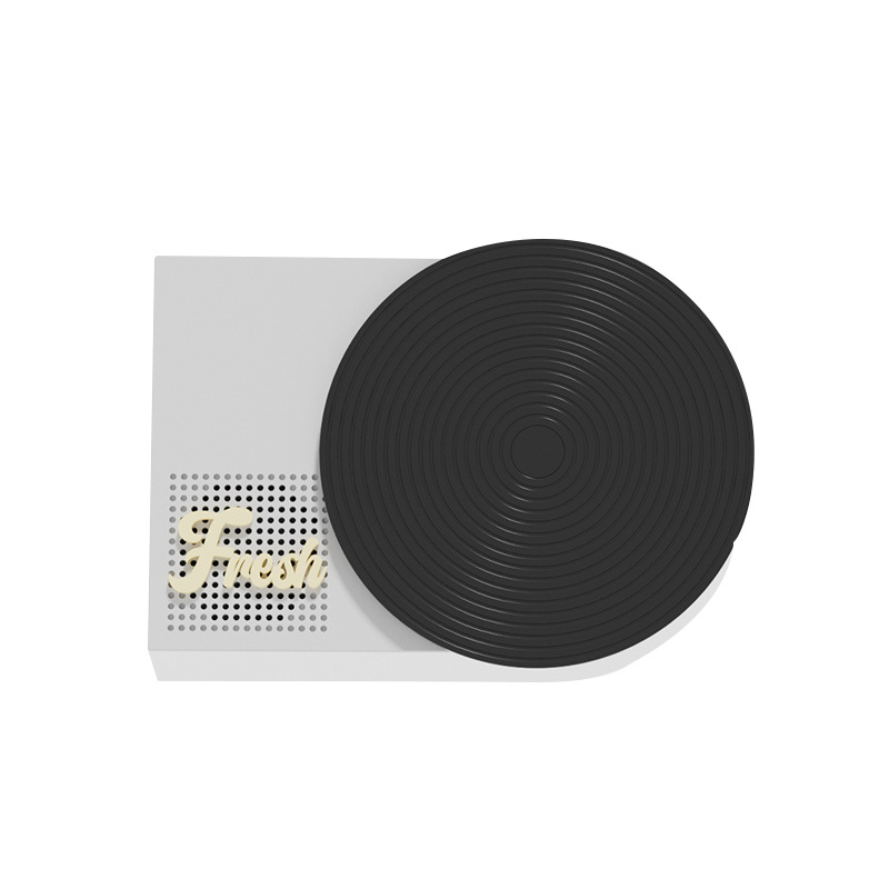 V888-ELOSUNG29338-202505281031-00 Retro Phonograph Bluetooth Speaker - Rotating Disc, Bluetooth 5.3, AUX/TF Card, 8H Playtime(Black and white) - Image 1