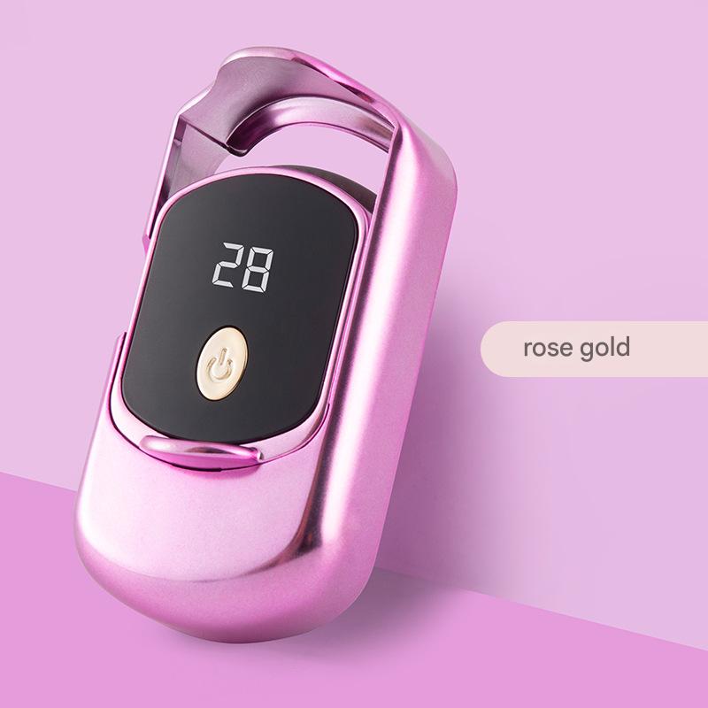 V888-ELOSUNG29371-202505301140-00 2pc Rechargeable Electric Heated Eyelash Curler - 55C Constant Temperature, LED Display, Gentle Curling(Rose Gold) - Image 1