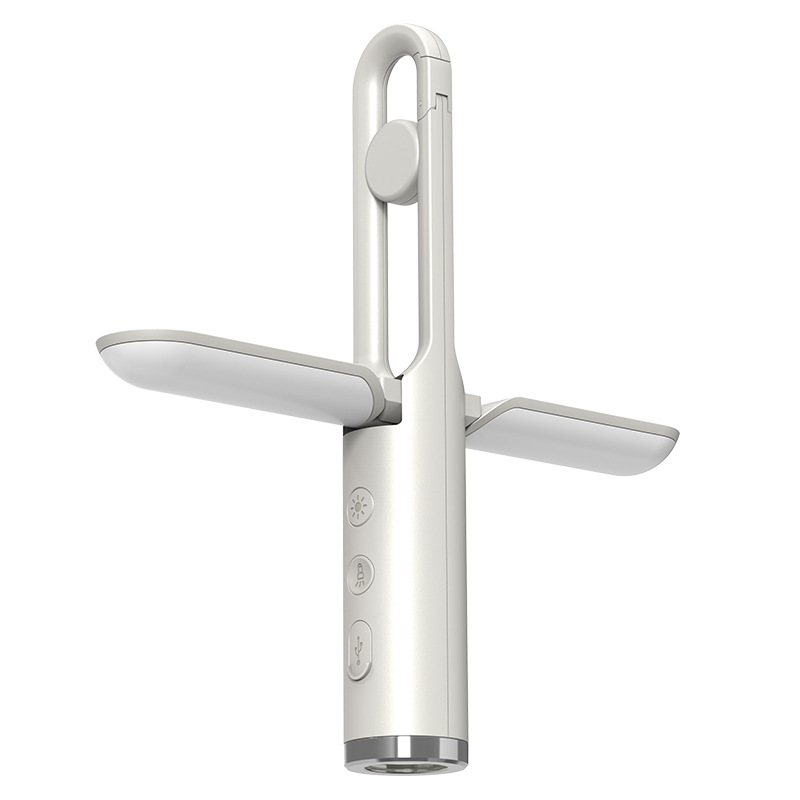 V888-ELOSUNG29660-202506101146-00 Multi-Function Folding LED Camping Lantern & Flashlight - USB Rechargeable, 3 Light Modes + SOS(grey) - Image 1