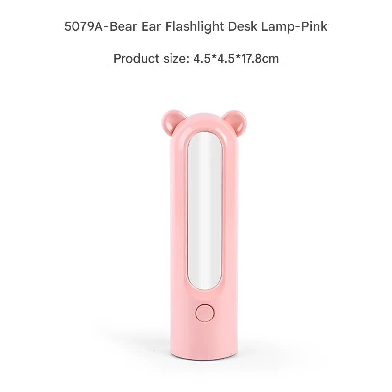 V888-ELOSUNG29713-202506111510-00 2-in-1 Portable LED Camping Lantern & Flashlight - USB Rechargeable, Dual Light Modes(Bear model pink) - Image 1