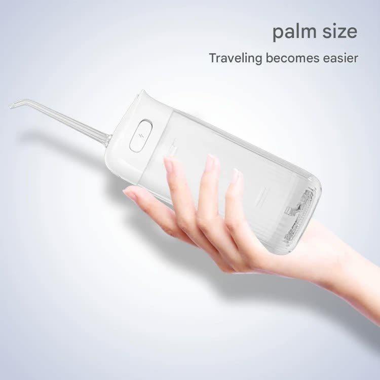 V888-ELOSUNG29809-202506190710-00 Portable Water Flosser - 70-Day Battery, 4 Modes, 5 Nozzles, IPX7 Waterproof, 200ml Telescopic Tank(white) - Image 1