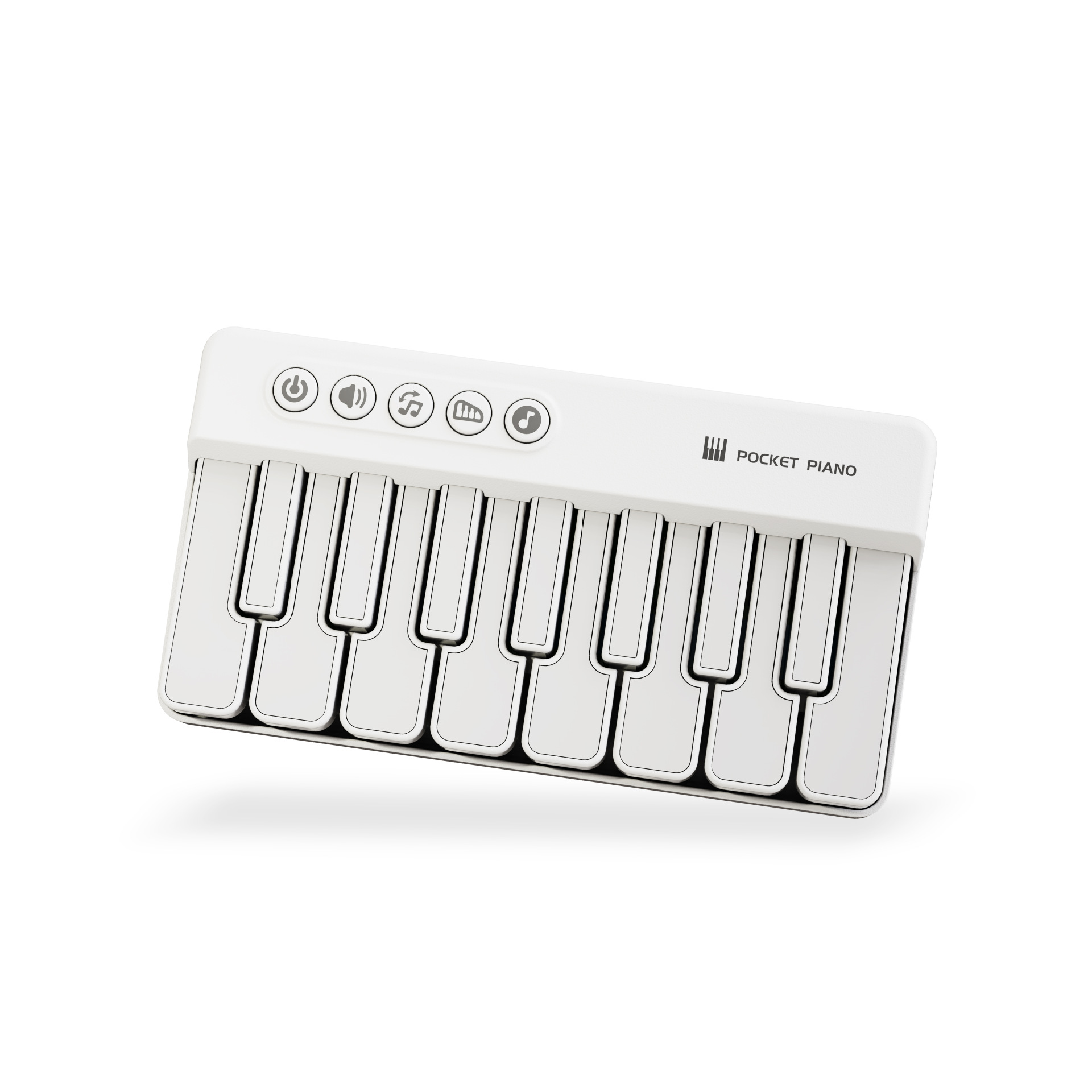 V888-ELOSUNG29967-202506191241-00 Mini Pocket Piano Electronic Keyboard - 18 Keys, Multiple Modes, LED Lights, Portable Musical Toy(white) - Image 1