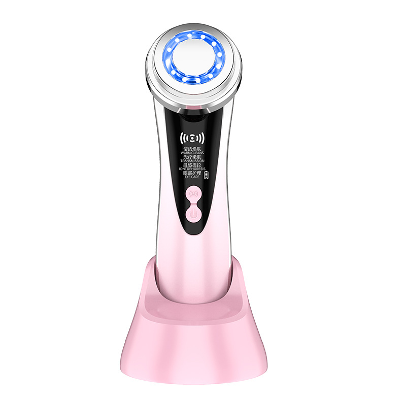 V888-ELOSUNG29983-202506191912-00 4-in-1 Facial Beauty Device - LED Light Therapy, Warm Lifting, Ion Cleansing & Eye Care(pink) - Image 1