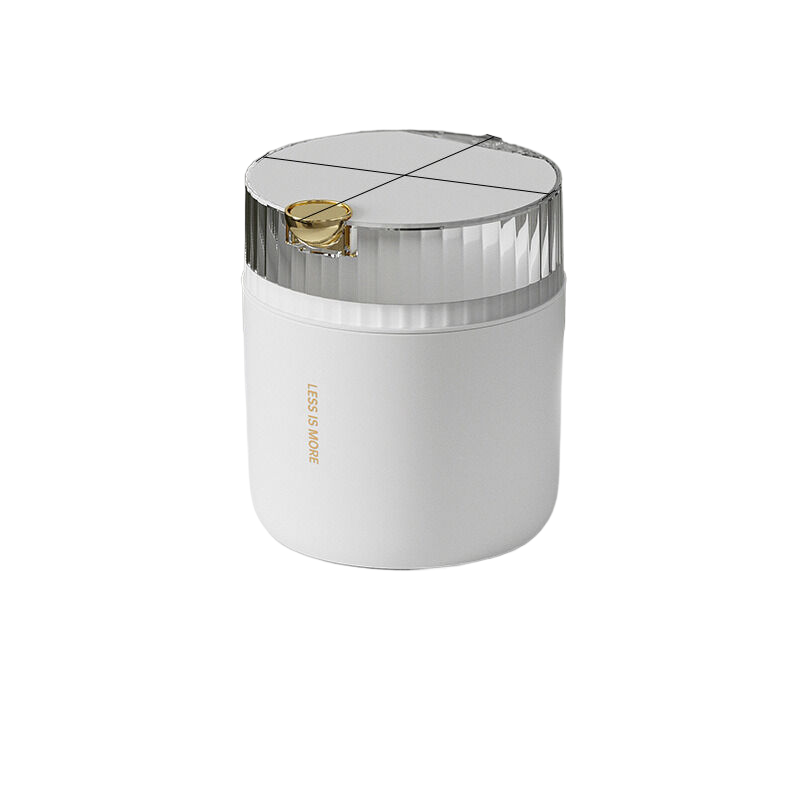 V888-ELOSUNG300-201965-00 White desktop trash can (standard with one roll of garbage bag) 14cm * 15cm (including button) * 16cm - Image 1