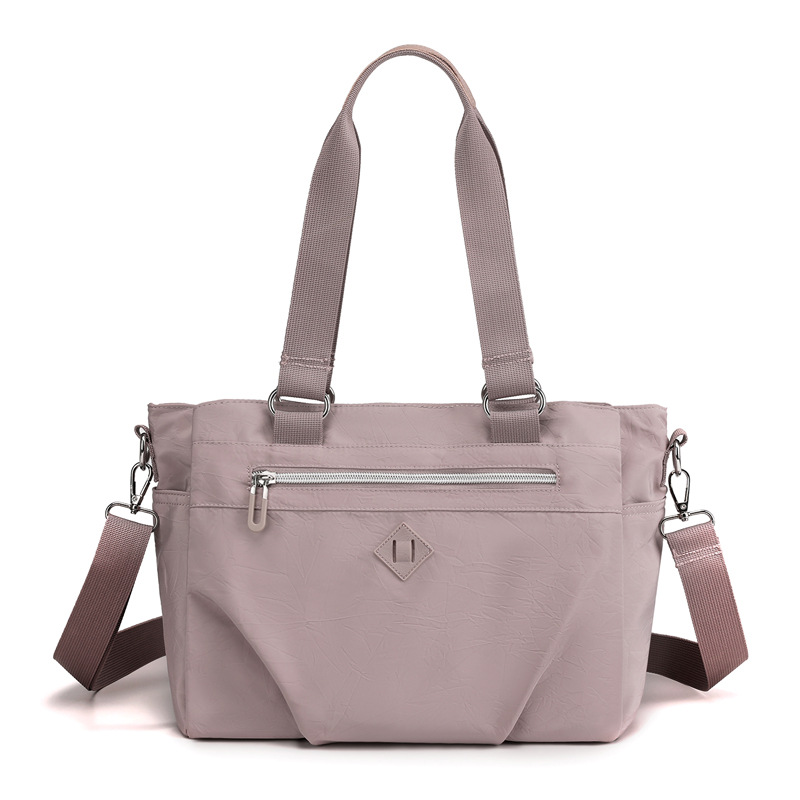 V888-ELOSUNG32012-202505261616-00 Light Purple Versatile Water-Repellent Nylon Tote Bag - Lightweight Multi-Pocket Shoulder & Crossbody Handbag - Image 1