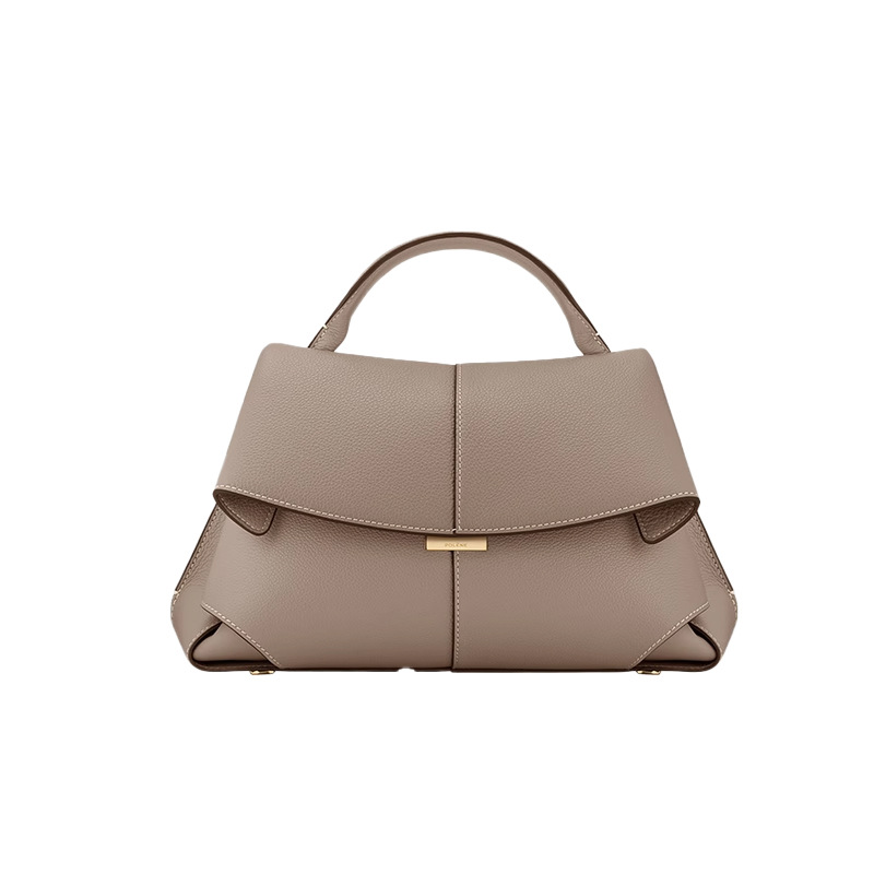 V888-ELOSUNG32064-202505261537-00 Khaki Elegant Womens Genuine Cowhide Leather Top Handle Satchel - Chic Flap Crossbody Shoulder Bag - Image 1