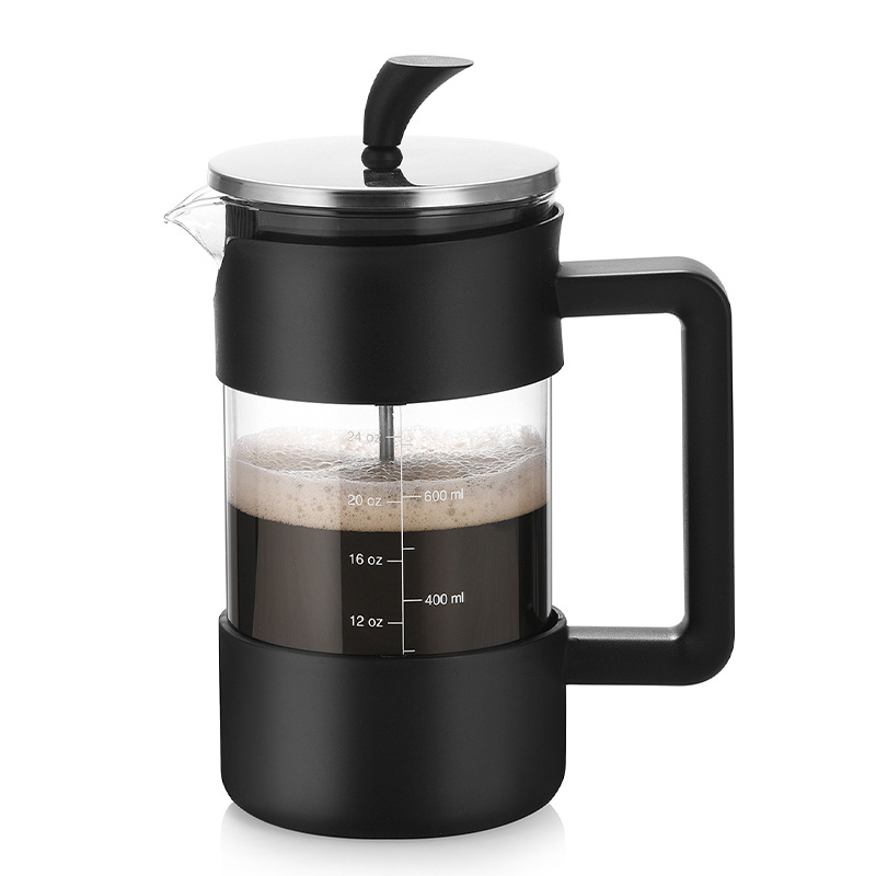 V888-ELOSUNG32083-202505281053-00 Black Classic 1000ml French Press Coffee & Tea Maker - Heat Resistant Borosilicate Glass, Stainless Steel Filter - Image 1