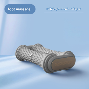 V888-ELOSUNG32084-202505281123-00 Grey Ergonomic Dual Foot Massage Roller - Deep Tissue Relief for Plantar Fasciitis, Arch Pain & Tired Feet - Image 1