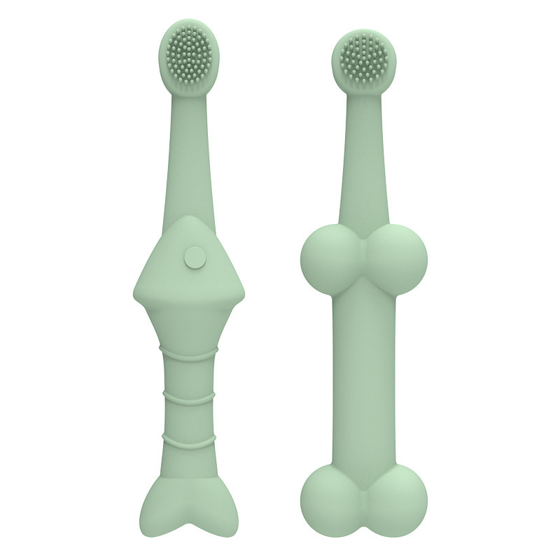 V888-ELOSUNG32208-202506051746-00 6 x Silicone Pet Toothbrush (3 Fish shape and 3 Bone shape) Green Gentle Food-Grade Silicone Pet Toothbrush - Promotes Healthy Teeth & Gums for Dogs & Cats - Image 1